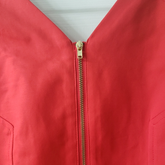 H&M Vibrant Red Zip Up Peplum Mini Dress - Picture 5 of 5